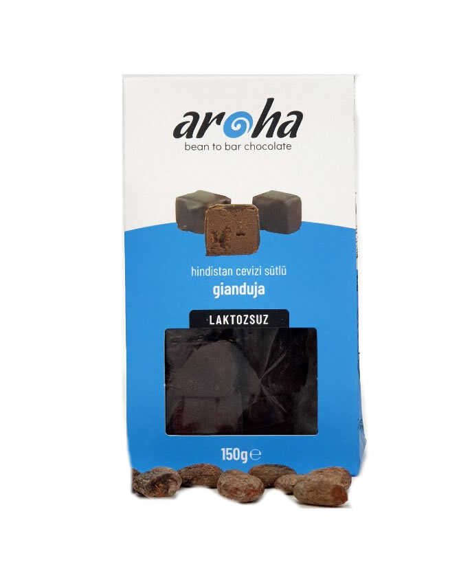 Aroha Hindistan Cevizi Sütlü Gianduja Laktozsuz 150 gr Organik Çikolata