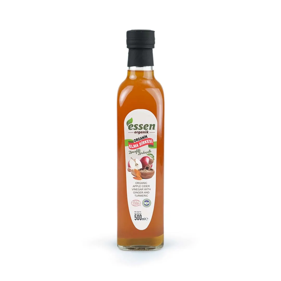 Essen Organik - Organik Zencefilli Zerdeçallı Elma Sirkesi 500 ml